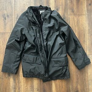 Calvin Klein Jeans Black Men's Raincoat with Fleece Lining + Front Flap Pockets